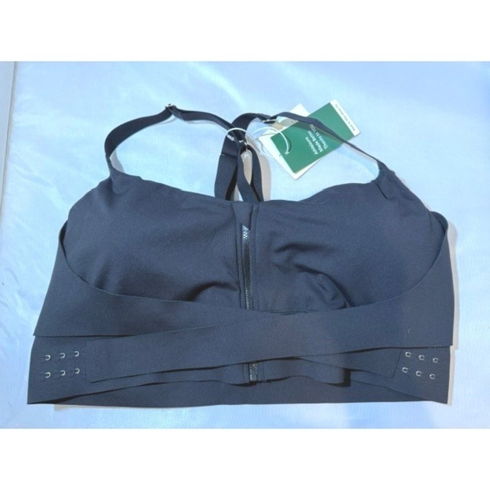 Halara SpeedWave Sports Bra Black Front Zip Medium Support XL Q02821142